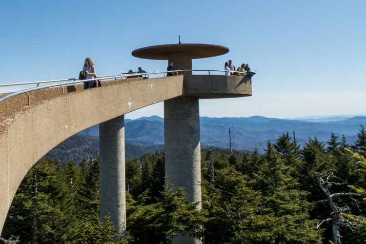 Clingmans Dome and Observation Tower in North Carolina.