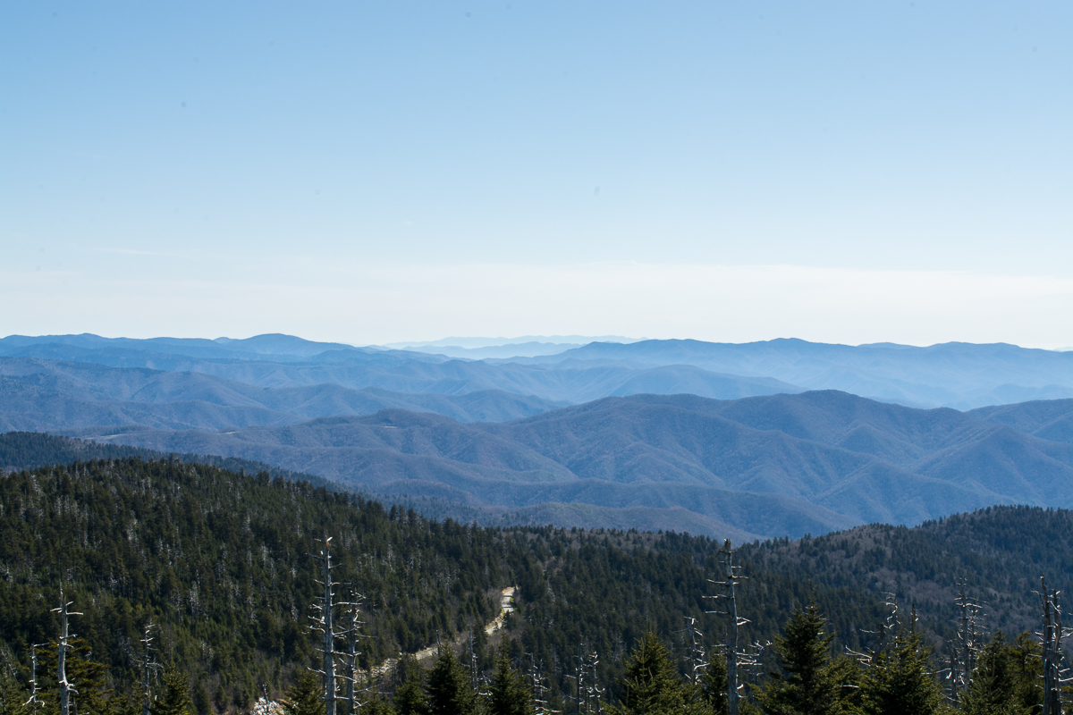 Clingmans Dome and Observation Tower in North Carolina.