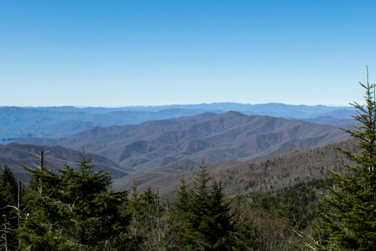 Clingmans Dome and Observation Tower in North Carolina.