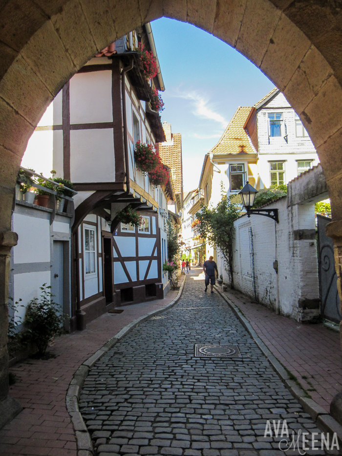 Walking Along the Rose Route in Hildesheim, Germany.